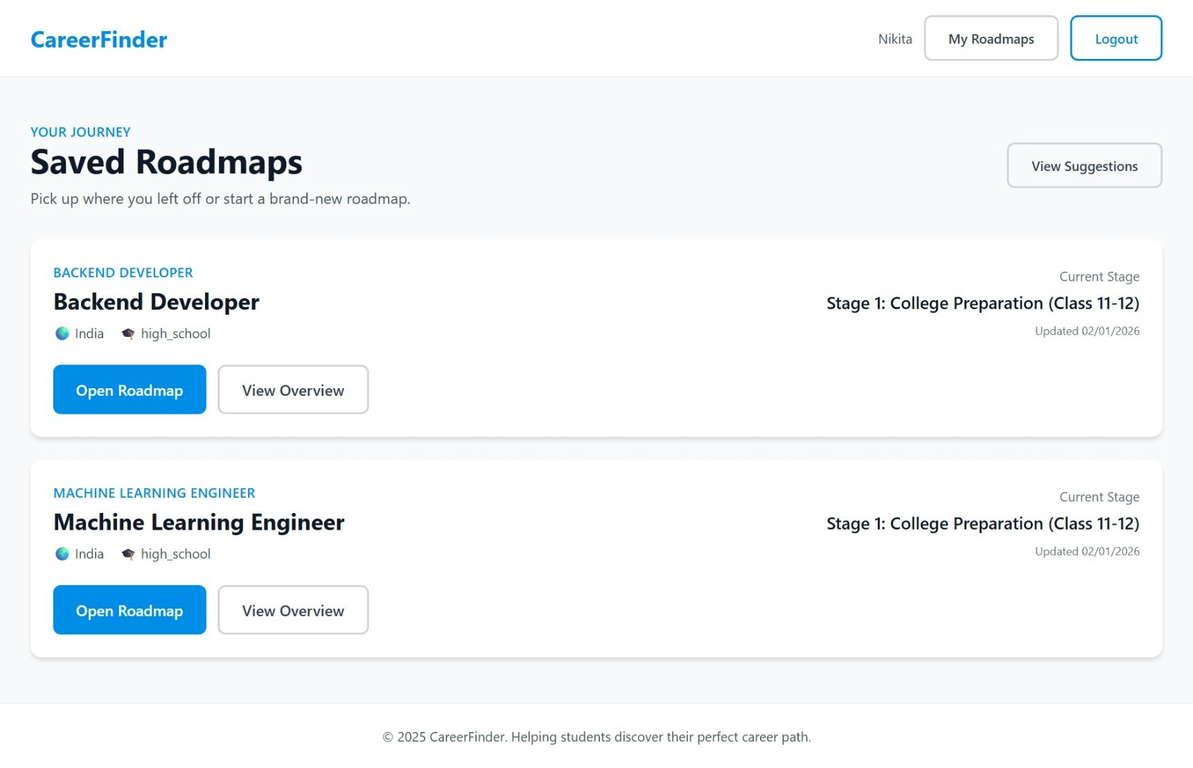 Careerfinder – AI Career Roadmap gallery image
