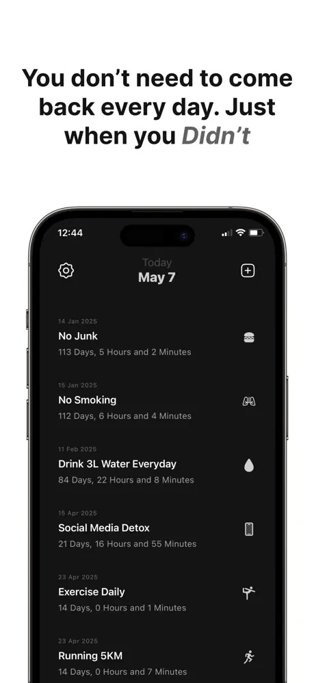 Didnt - Habit Tracker - Screenshot 3 showing product features and functionality