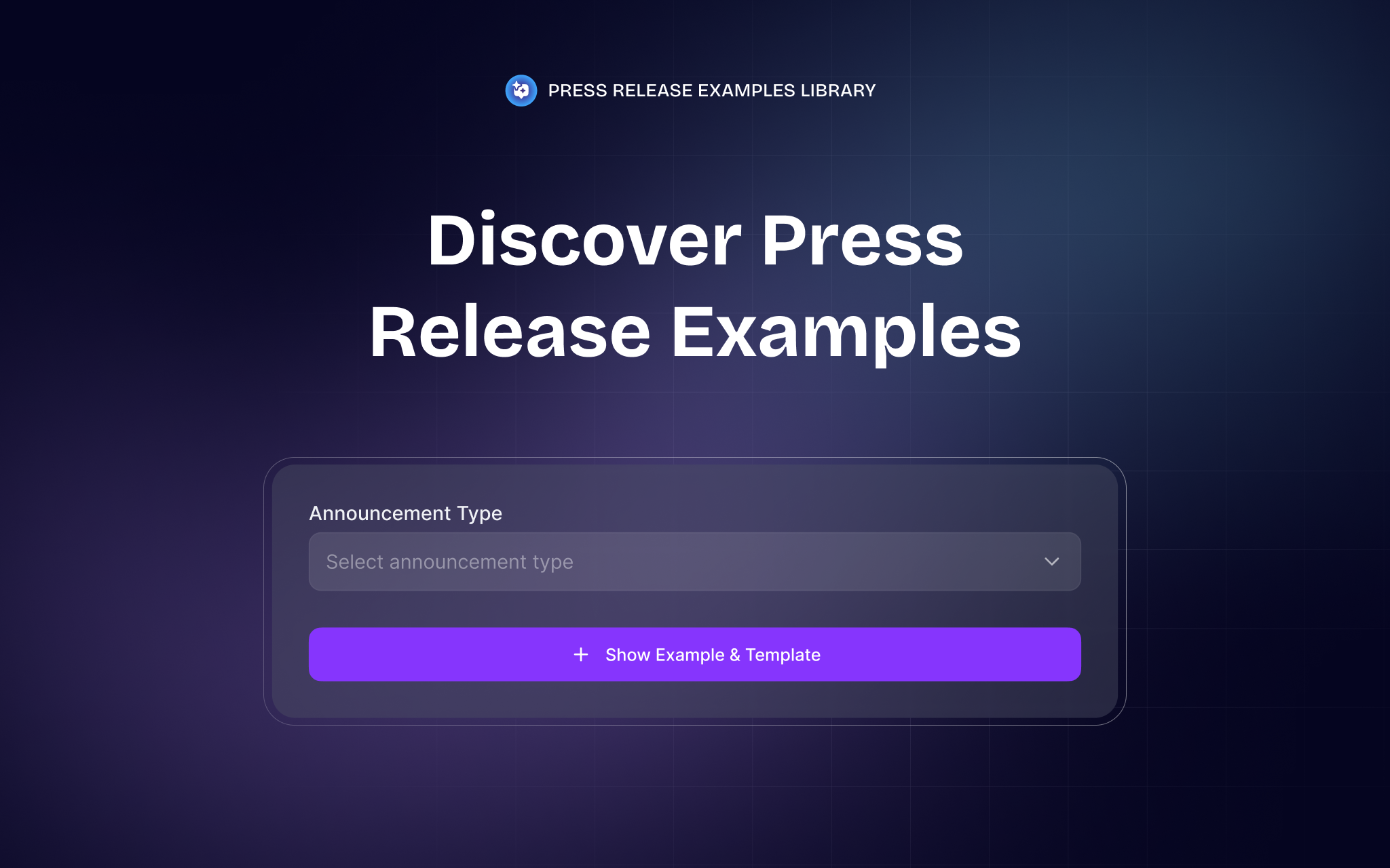Press Release Library - Main product screenshot demonstrating key features and user interface