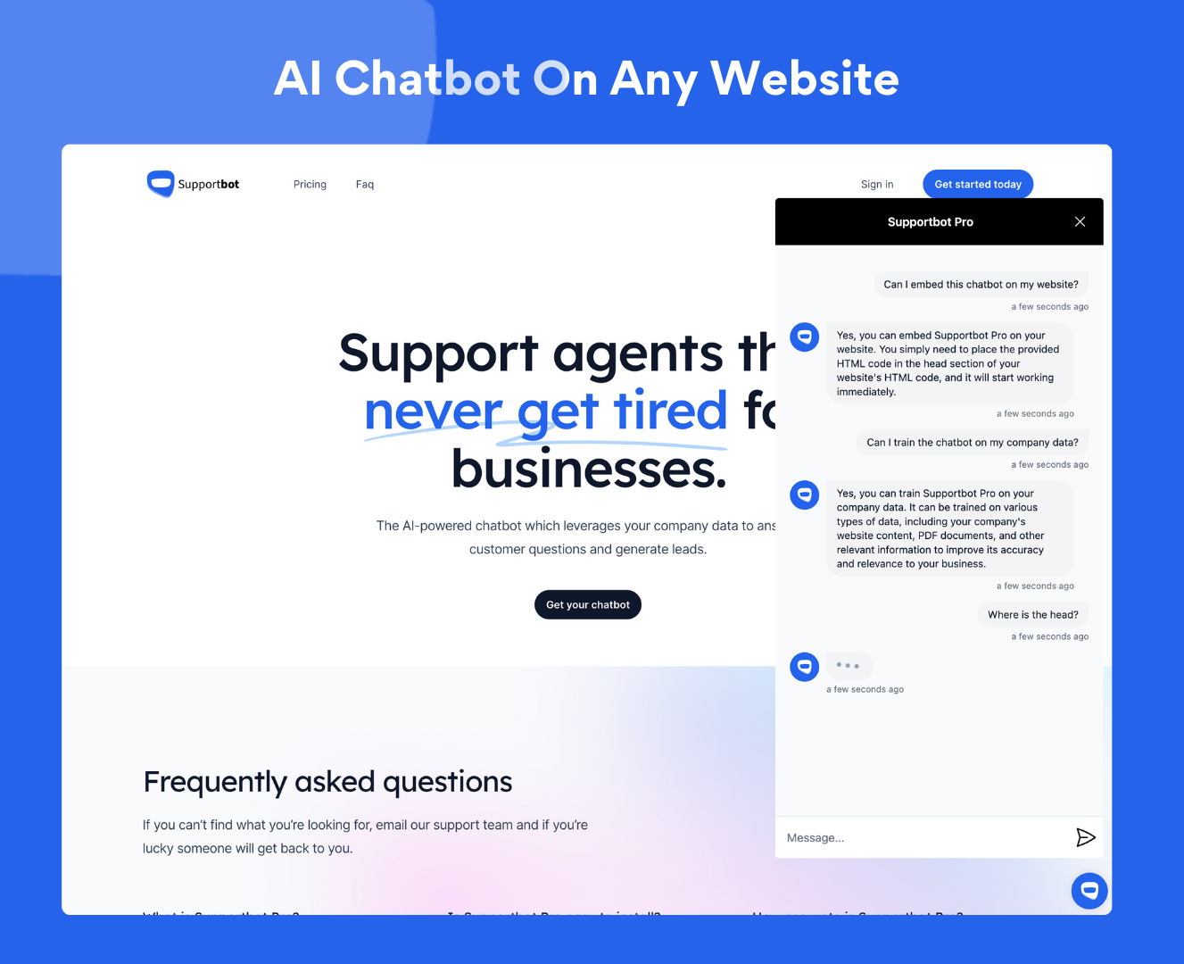 startuptile Supportbot Pro-Custom ChatGPT chatbot for your website