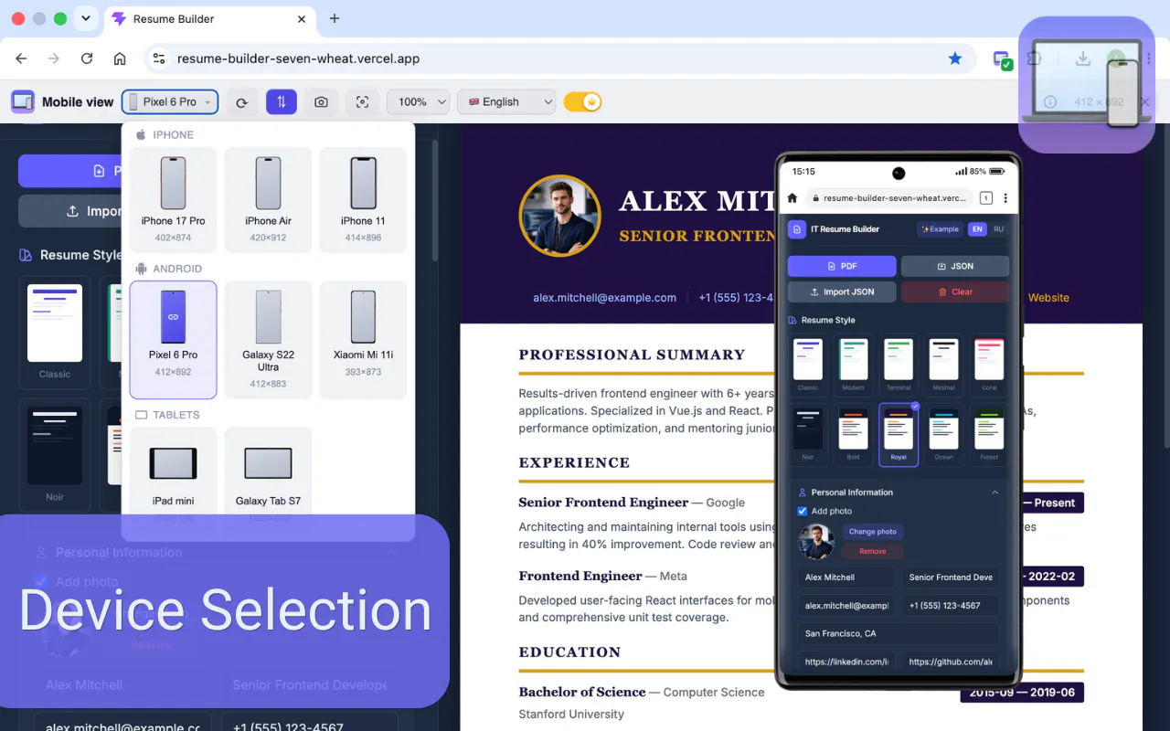 Mobile View gallery image