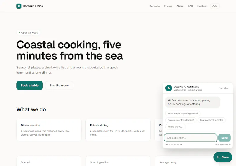 Keep visitors with Awekia AI Assistant  screenshot 8