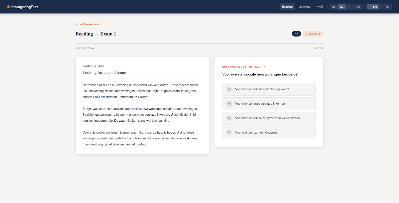  InburgeringTest.nl screenshot 2
