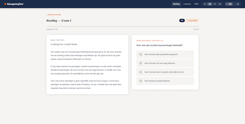  InburgeringTest.nl screenshot 2
