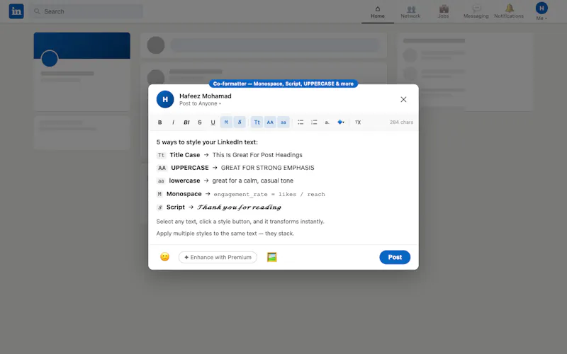 Co-formatter screenshot 2