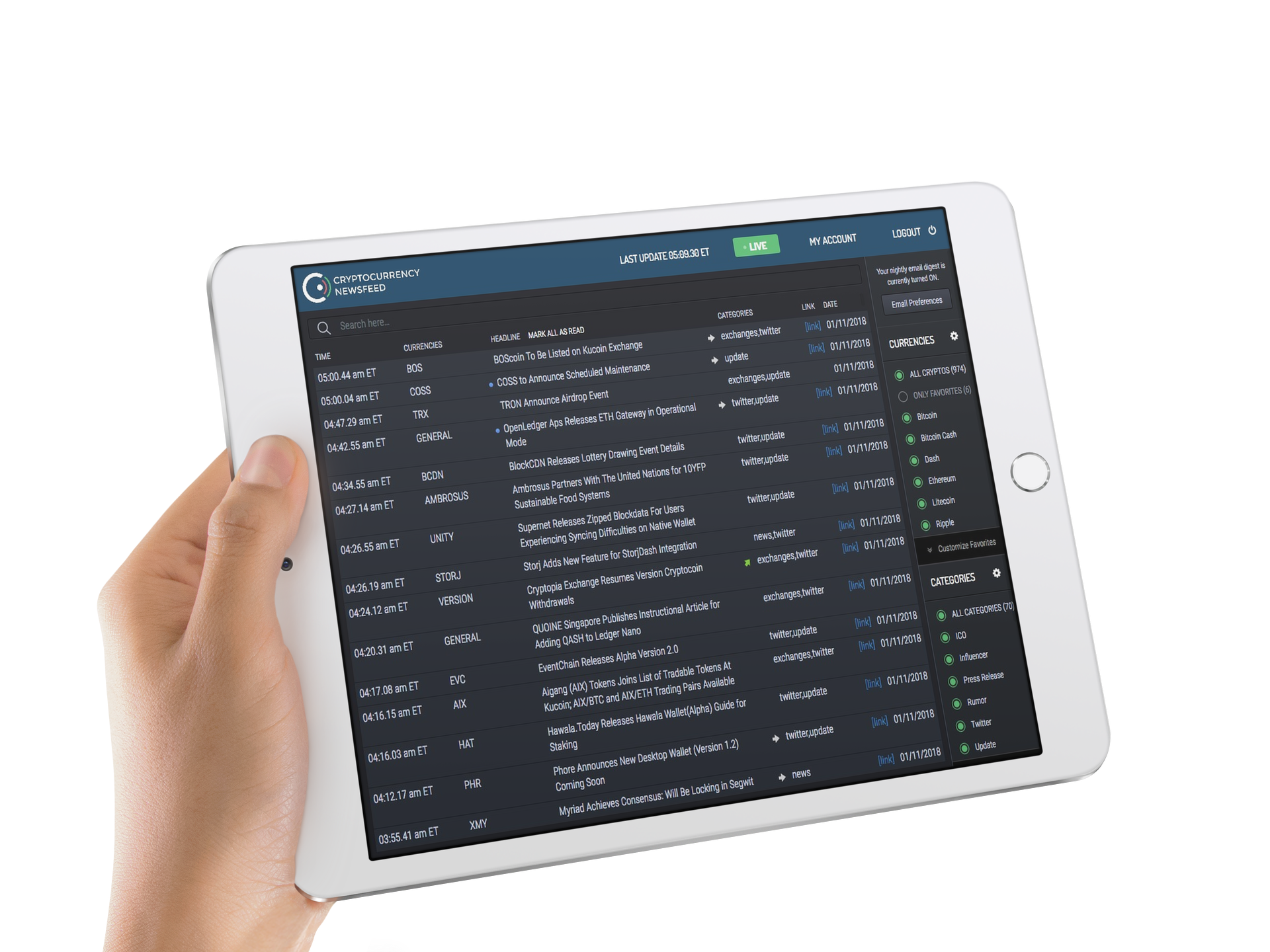 Cryptocurrency Newsfeed gallery image