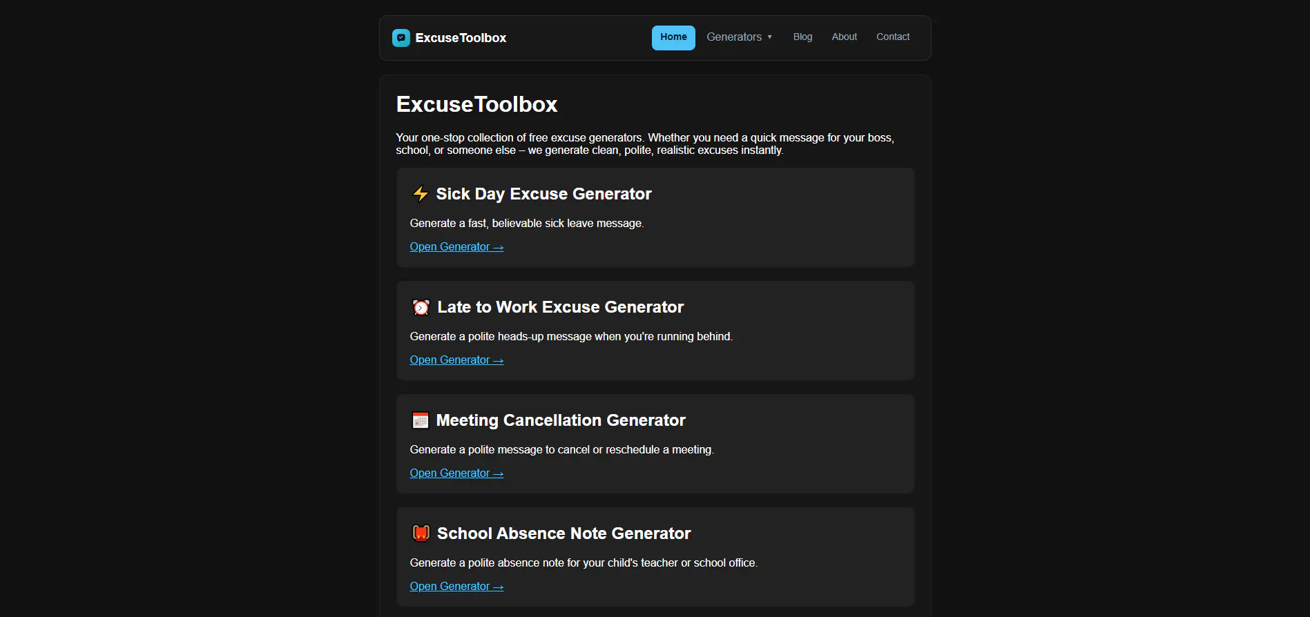 ExcuseToolbox gallery image