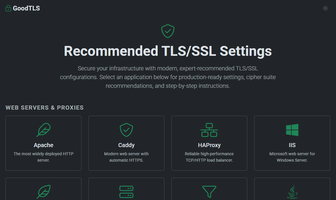GoodTLS - Recommended TLS/SSL Settings gallery image