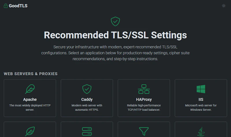 GoodTLS - Recommended TLS/SSL Settings screenshot 1