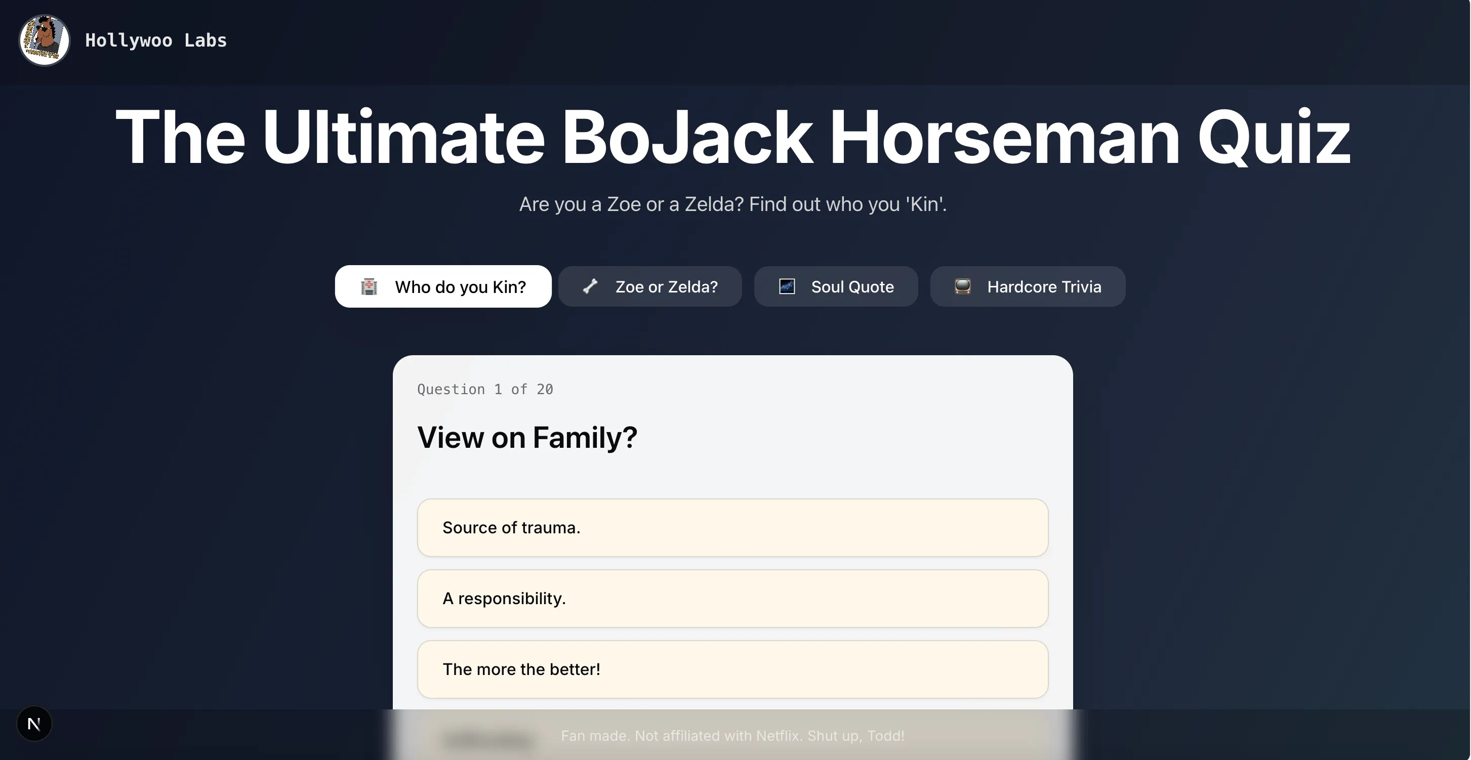 BoJack Horseman Quiz screenshot 1