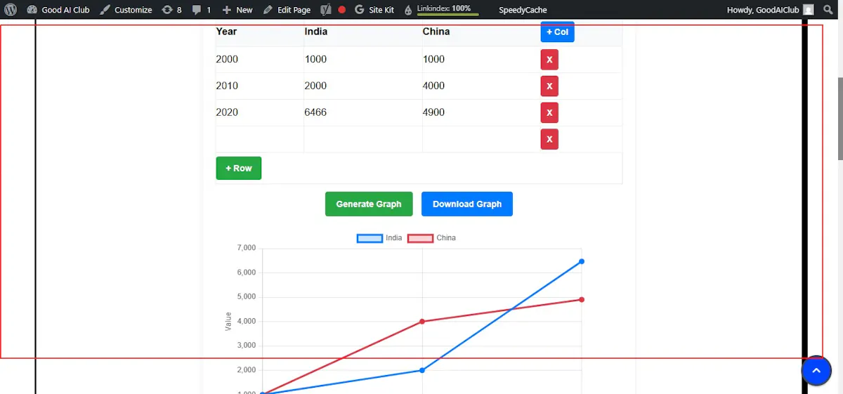 Data to Graph Generator