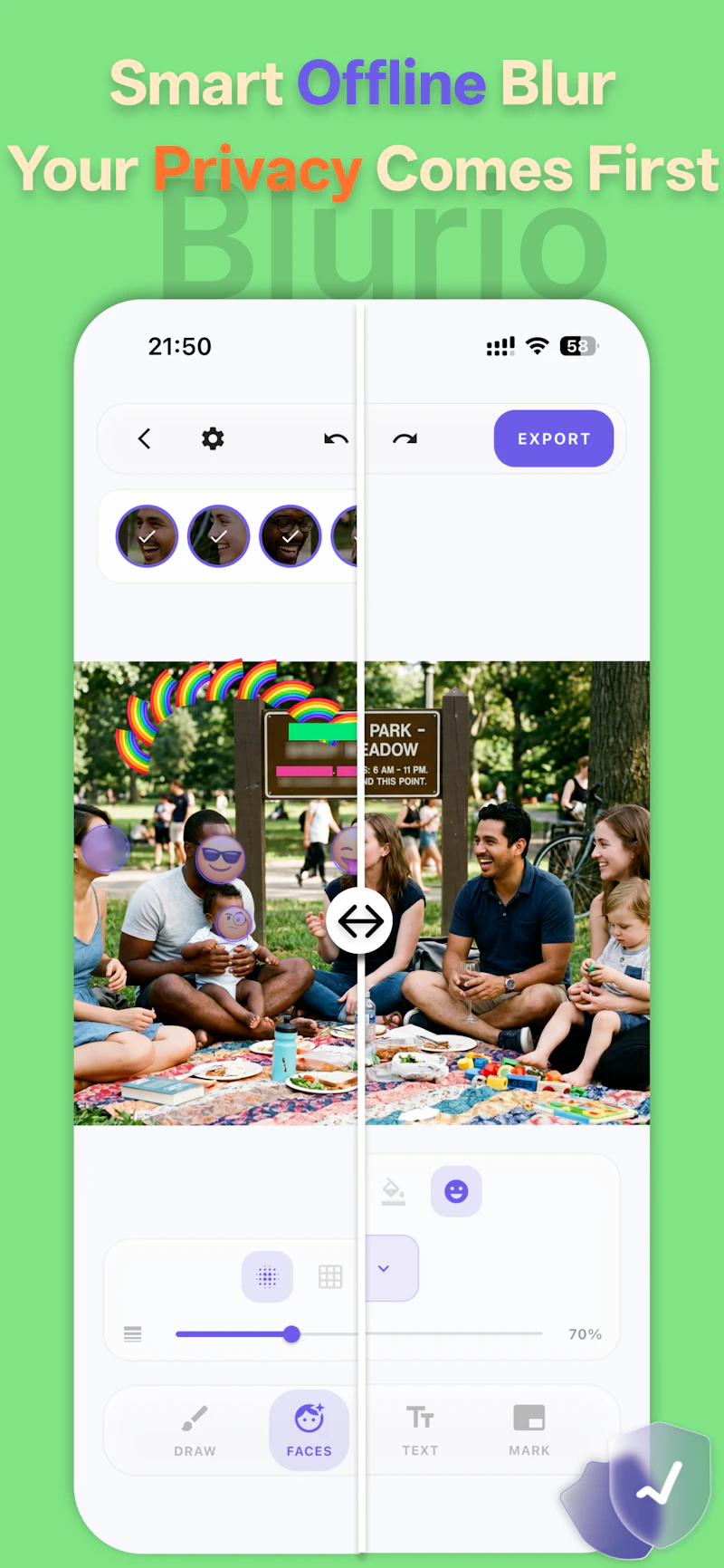 Blurio - Blur,Mosaic&Editor screenshot 1