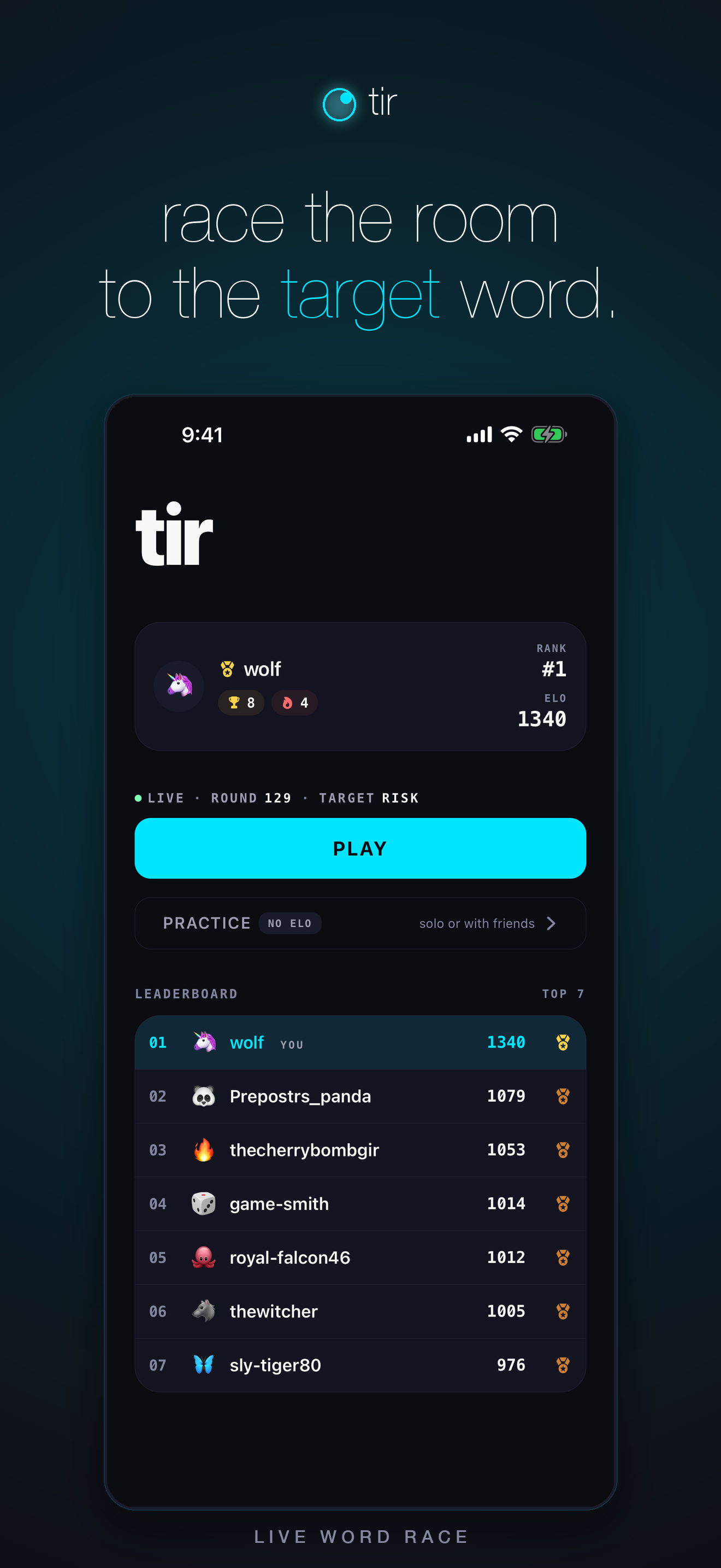 tir · word race gallery image