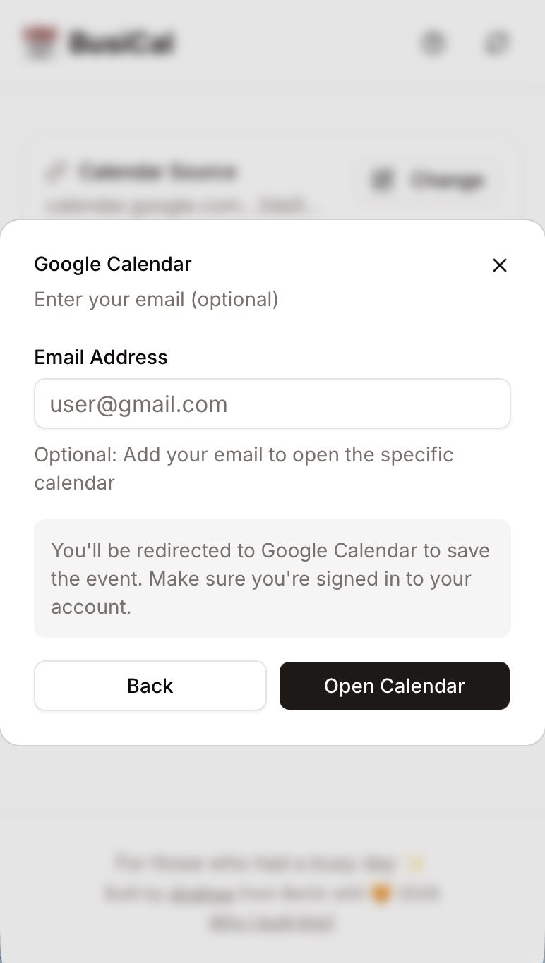 BusiCal - Screenshot 4 showing product features and functionality