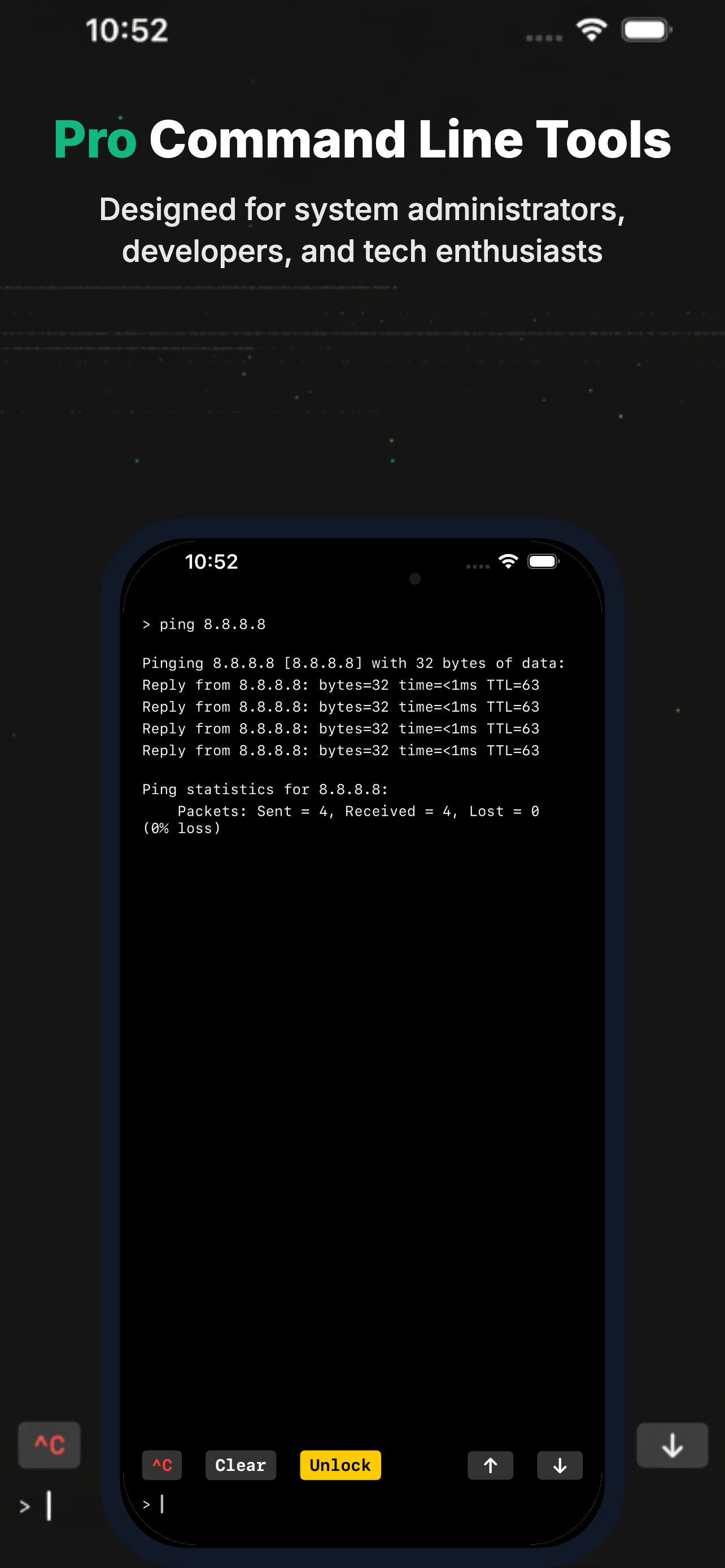 CMD: Command Prompt DOS Ping iOS Iphone - Main product screenshot demonstrating key features and user interface