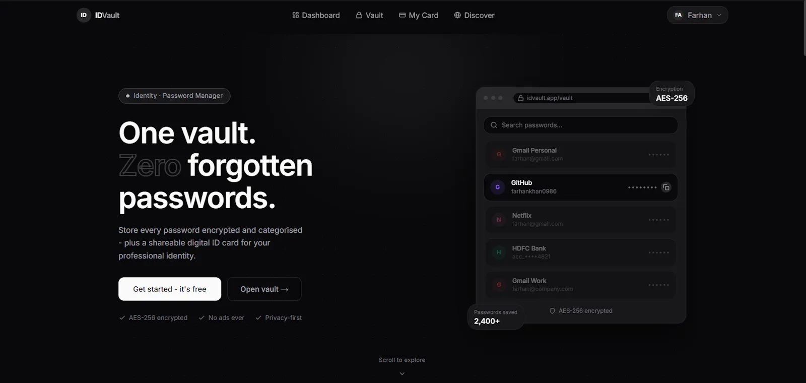 IDVault screenshot 1
