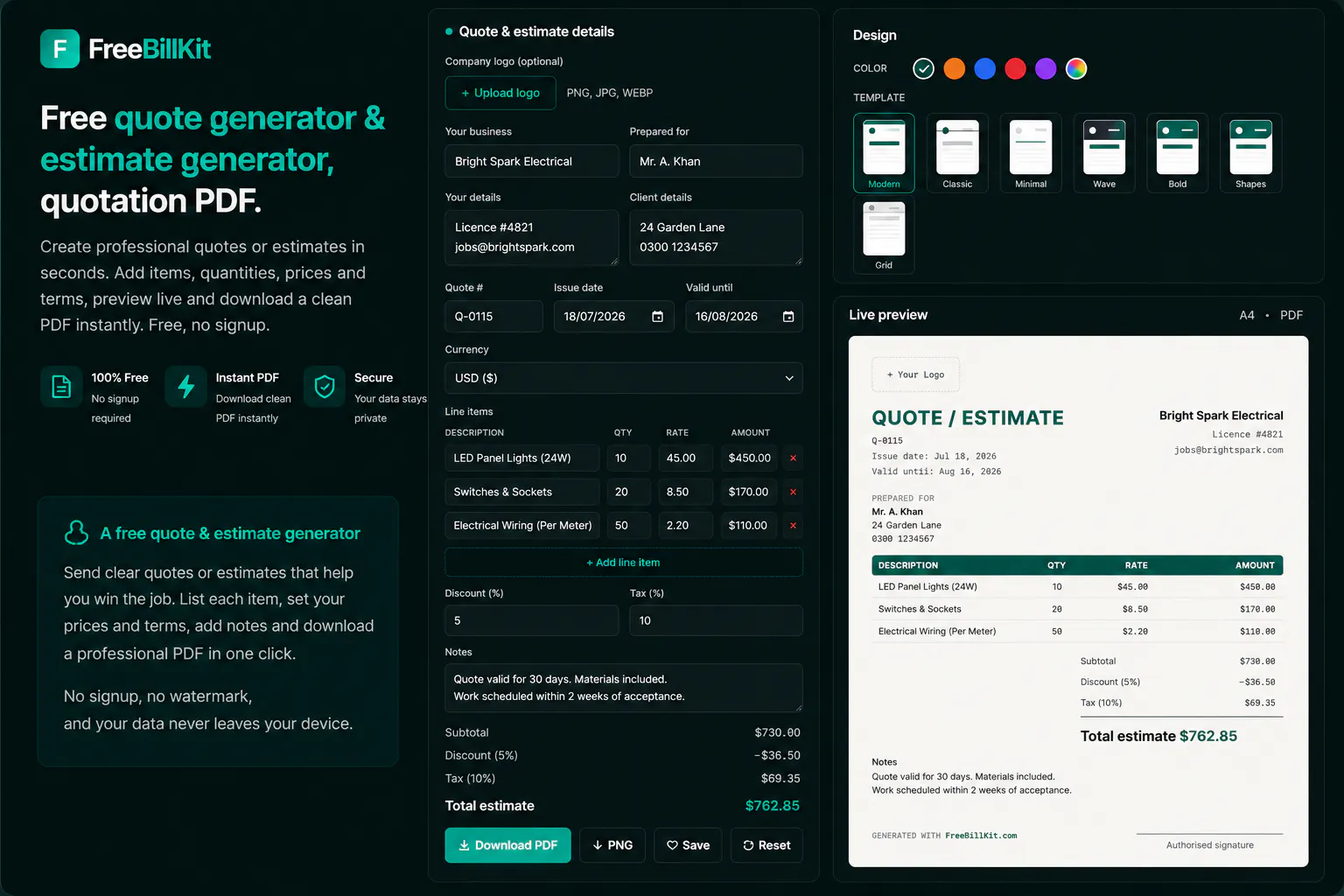 FreeBillKit gallery image