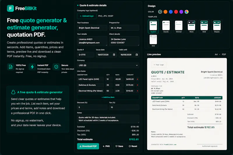 FreeBillKit screenshot 5