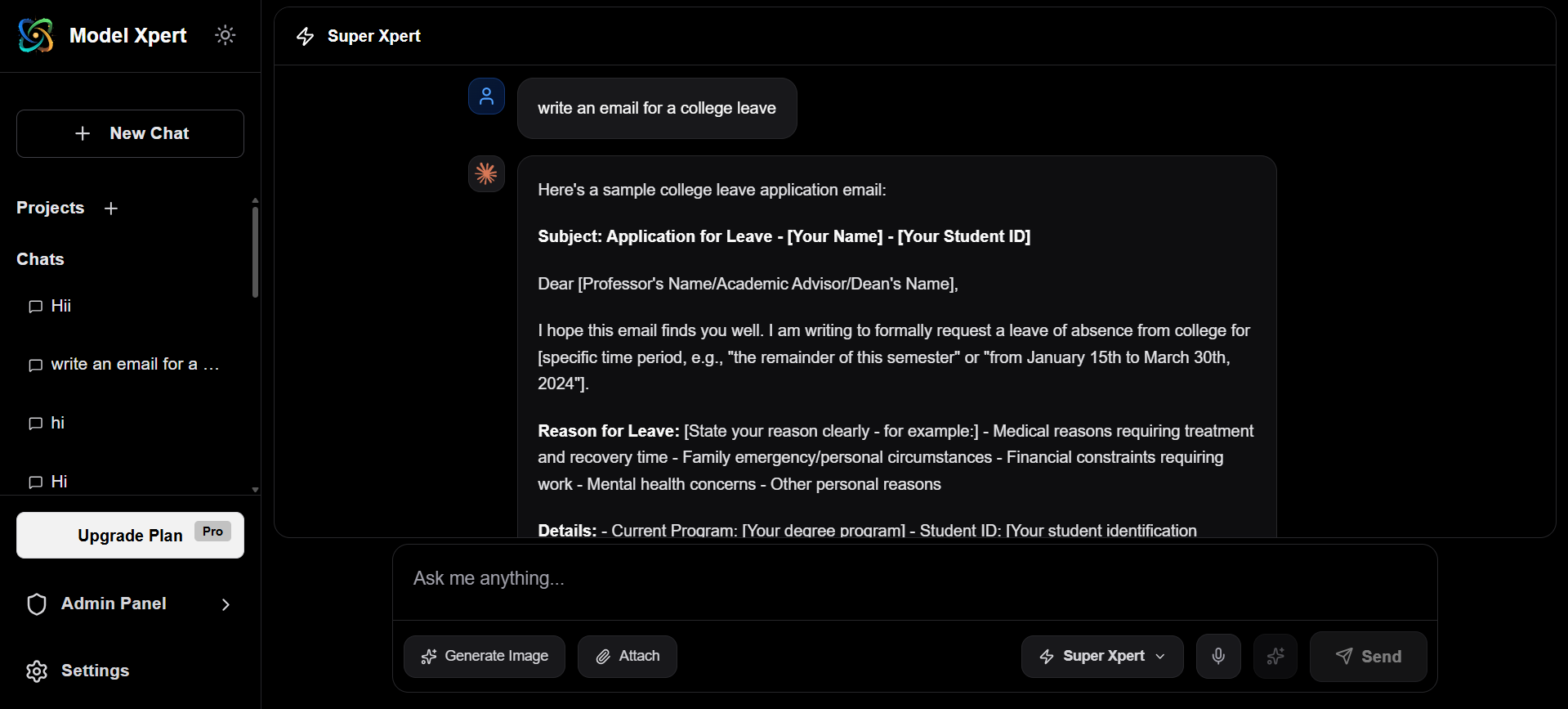 Model Xpert - Screenshot 2 showing product features and functionality