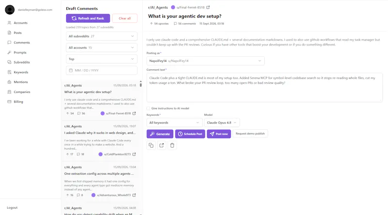 Pigbam — Reddit Marketing Automatization screenshot 3