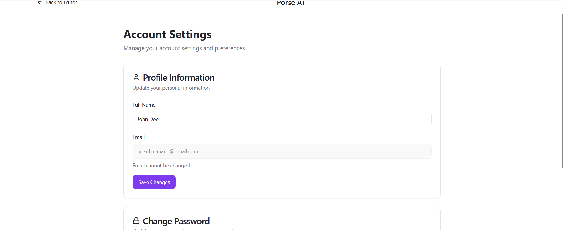 PorseAI - Screenshot 3 showing product features and functionality