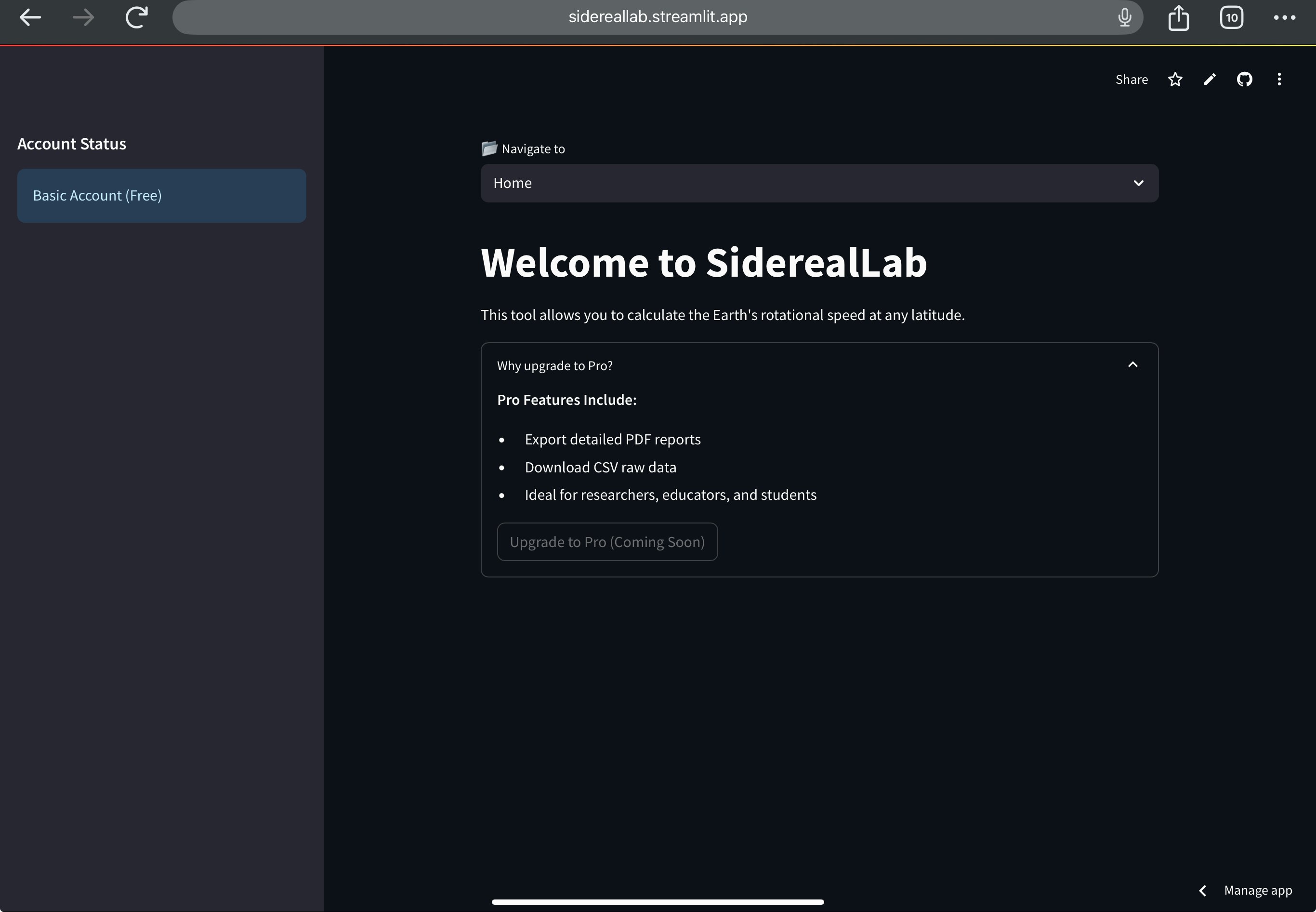 SiderAllab - Finden Sie heraus, wie schnell Sie sich aus Ihrem Breitengrad drehen Medien 3
