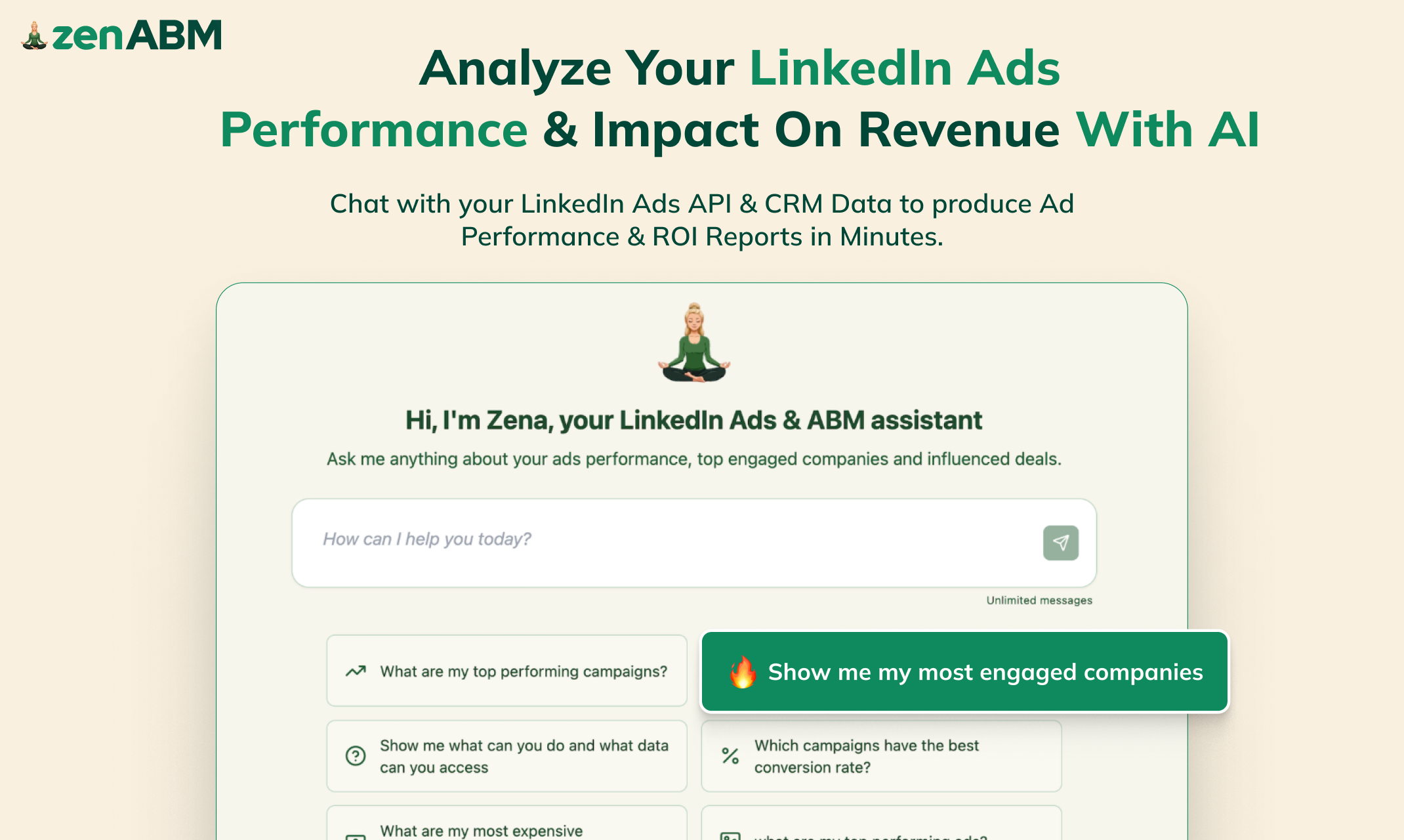 Zena by ZenABM - LinkedIn Ads AI Analyst