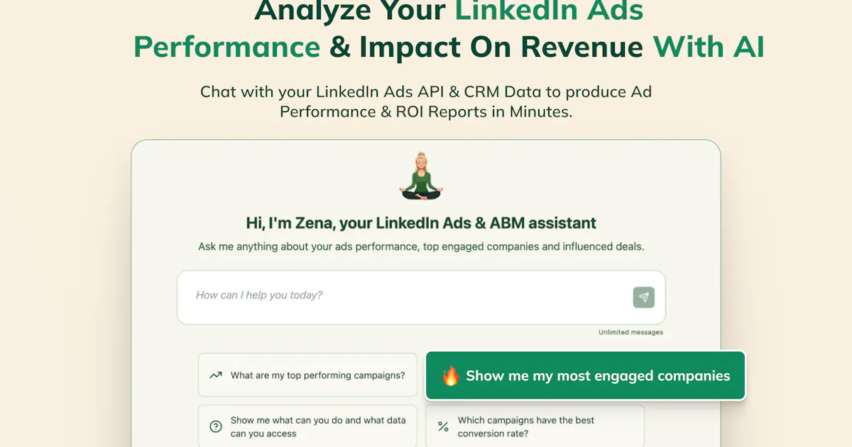 Zena by ZenABM - LinkedIn Ads AI Analyst