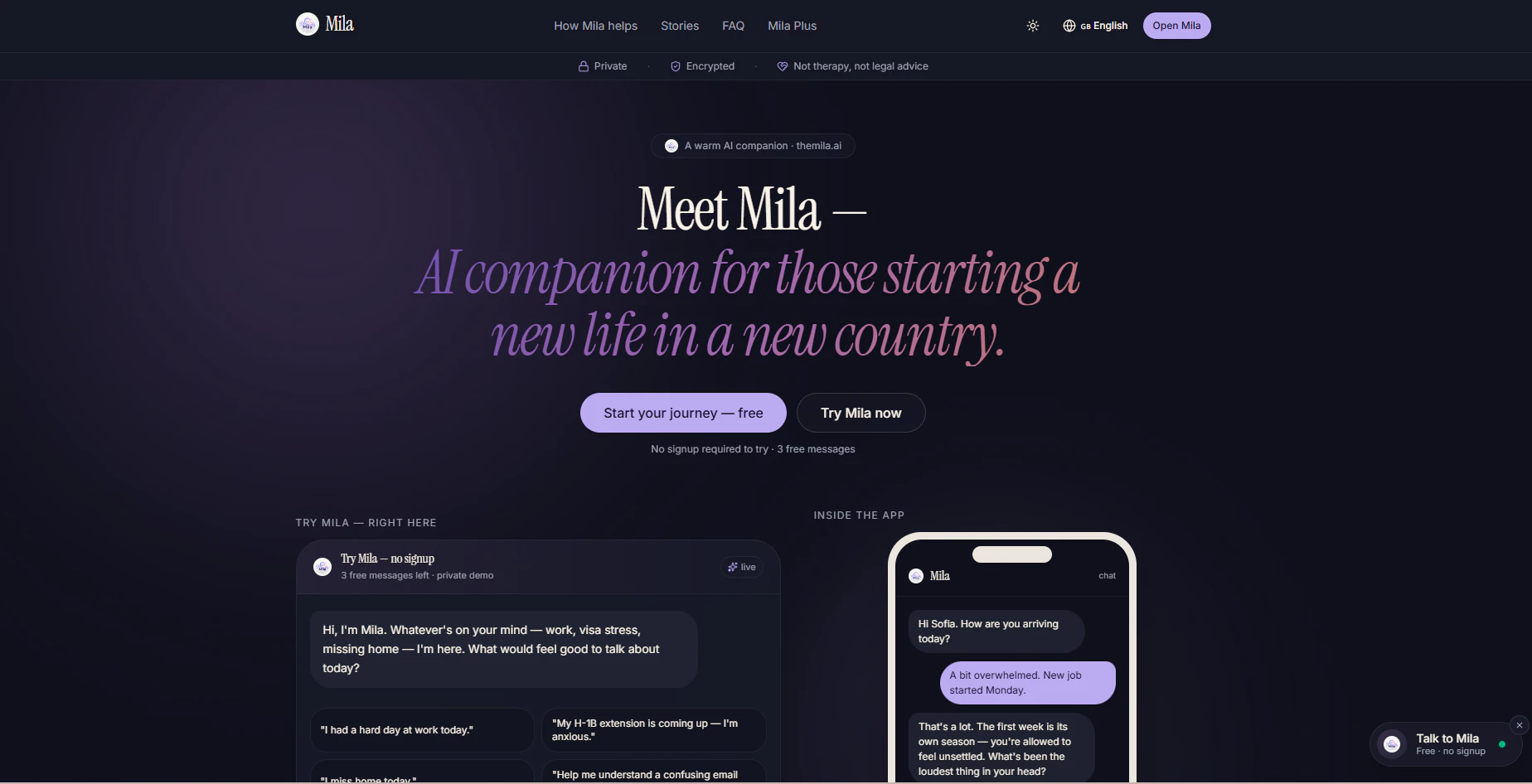 Mila AI Companion 截图 2