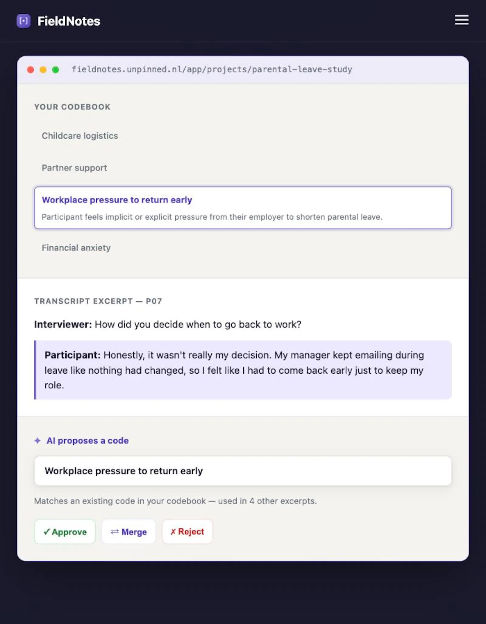 fieldNotes screenshot 2