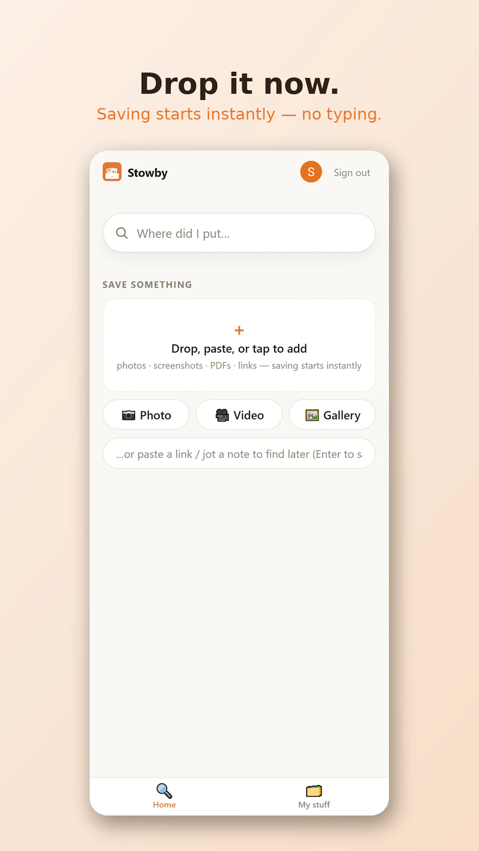 Stowby screenshot 1