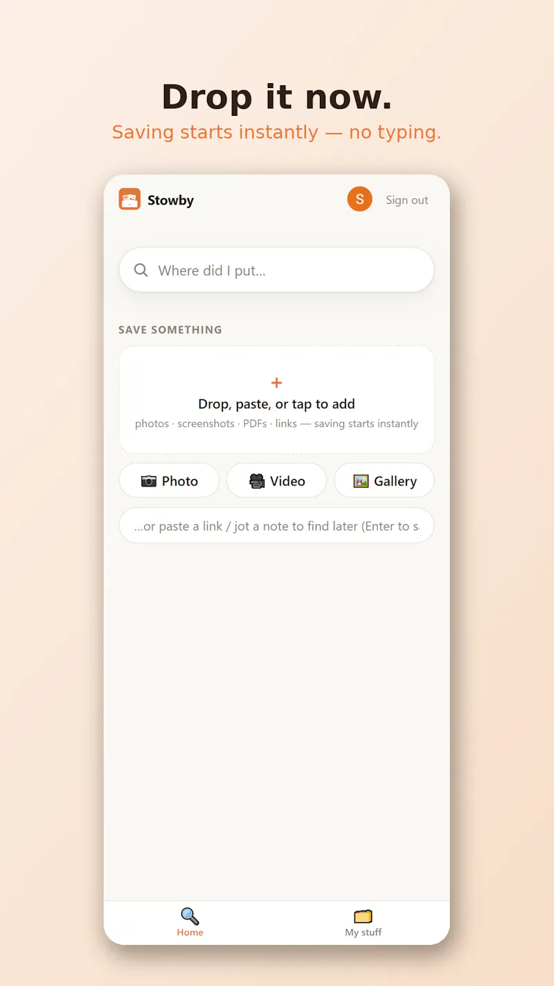 Stowby screenshot 1