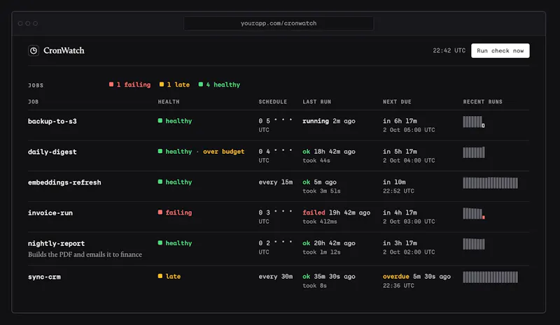 CronWatch screenshot 3