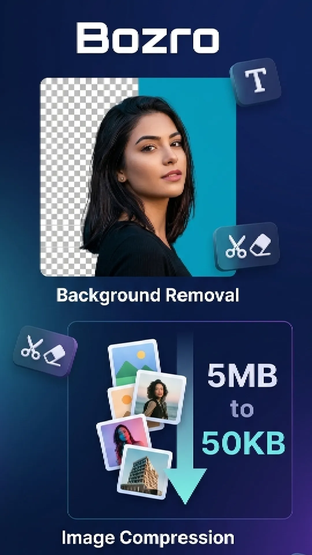 Banner del producto Bozro: AI Image Compressor & BG Remover