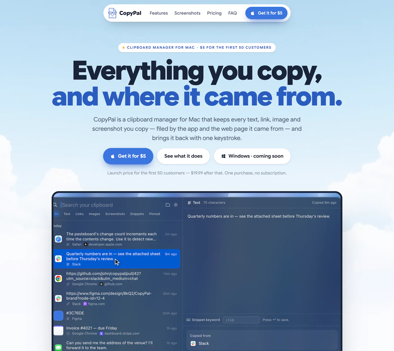 CopyPal screenshot 2