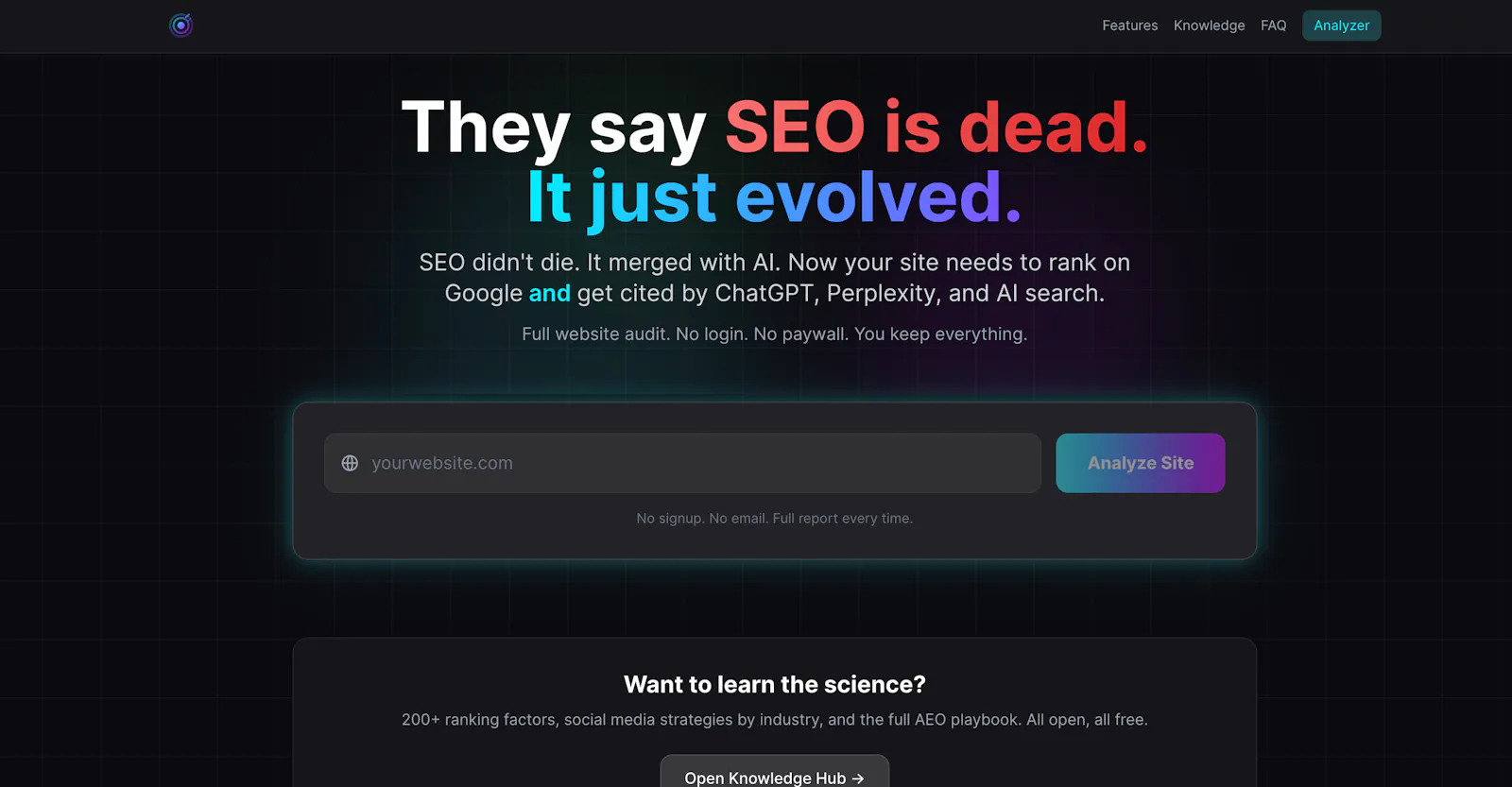 Smart Analytics—Free SEO & AEO Analyzer screenshot 1