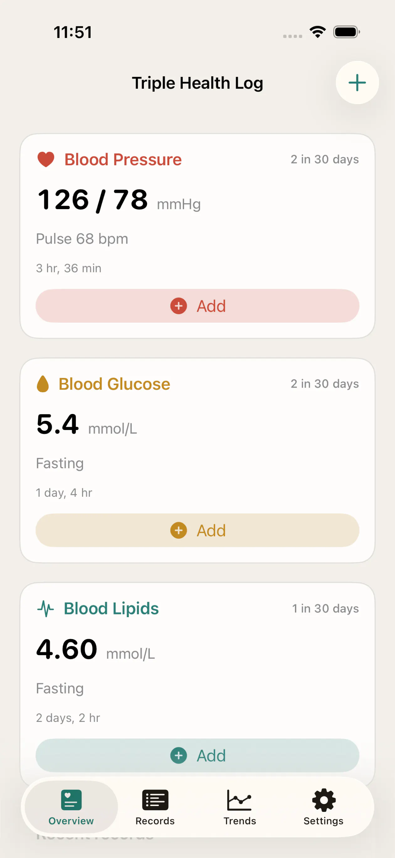 Triple Health Log gallery image