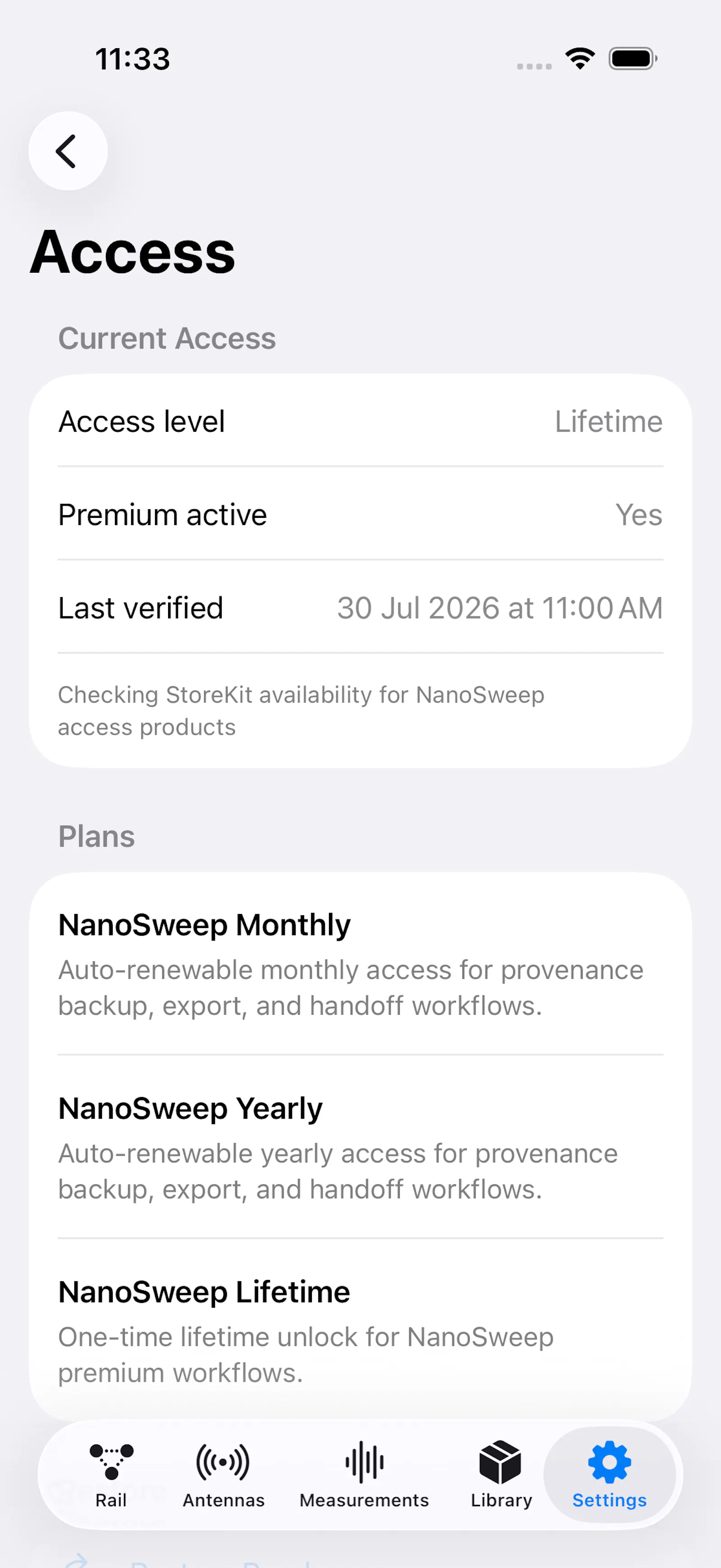 NanoSweep screenshot 3