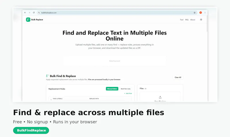 BulkFindReplace screenshot 1