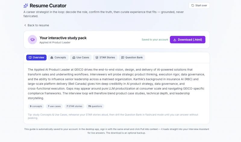 Resume Interview screenshot 13