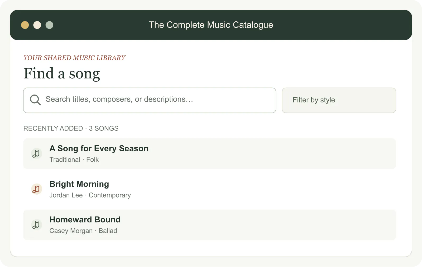The Complete Music Catalogue screenshot 1