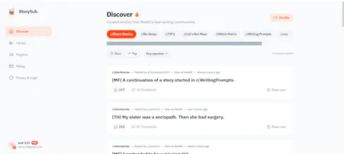 Spotify but for reddit stories gallery image
