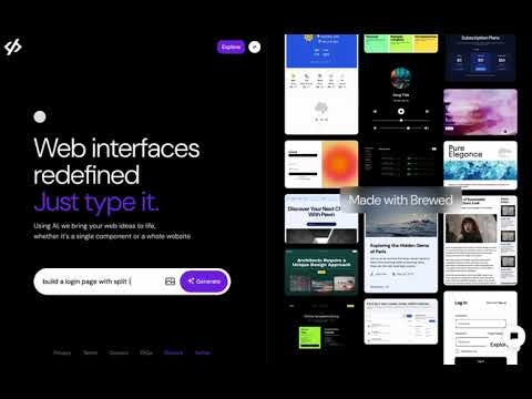 startuptile Brewed-Build any web app with AI just type it
