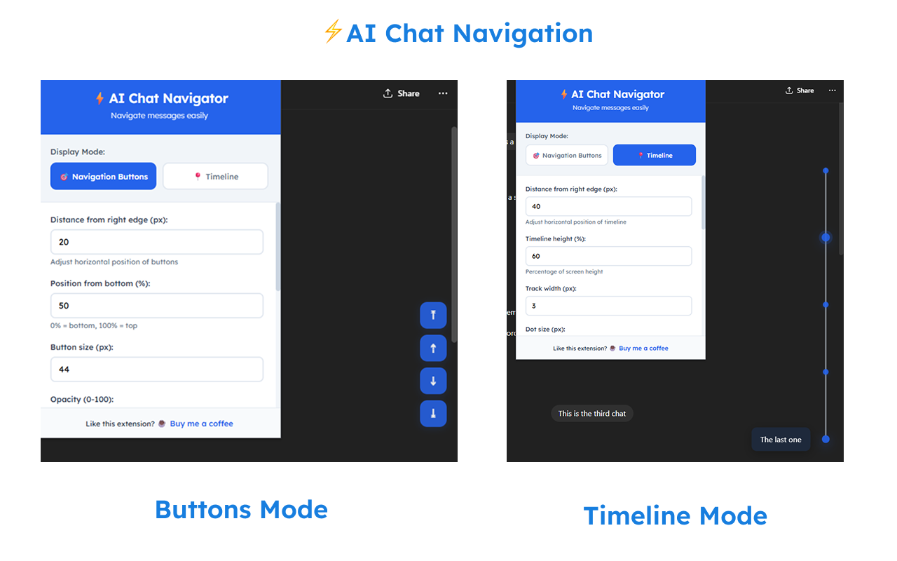 AI Chat Navigator - Chrome Extension - Screenshot 2 showing product features and functionality