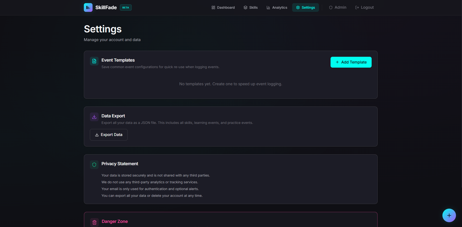 SkillFade - Screenshot 4 showing product features and functionality