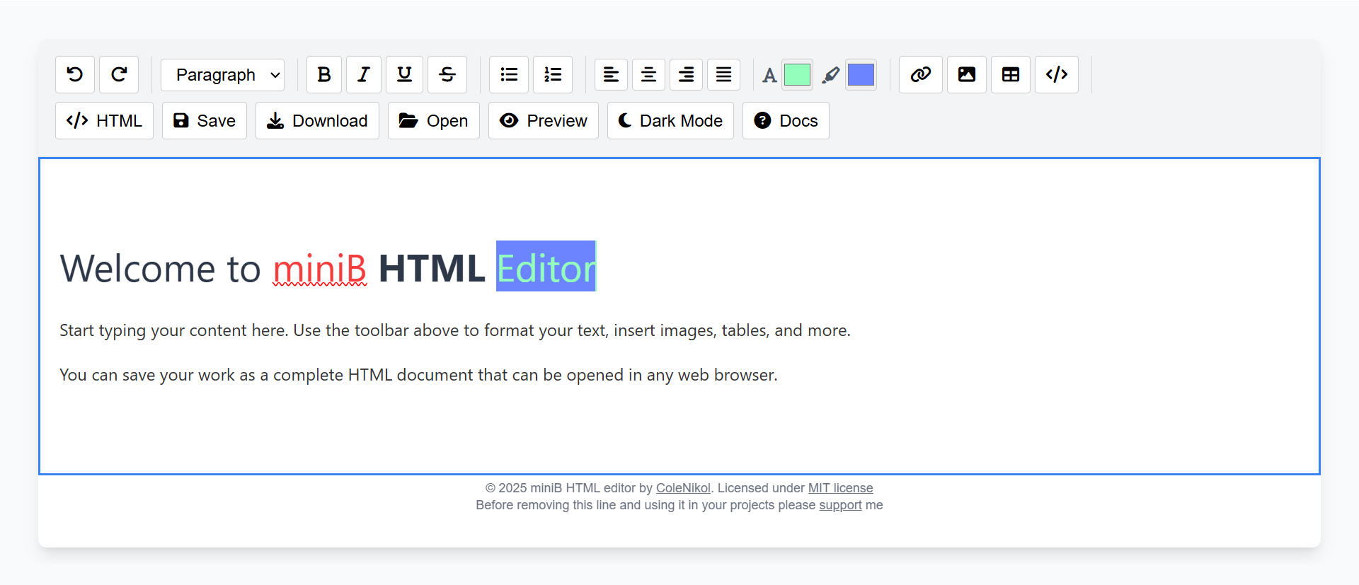 HTML -Editor reiten Medien 1