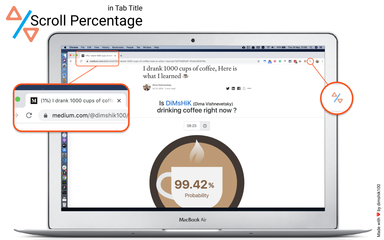 Scroll Percentage in Tab Title Extension gallery image