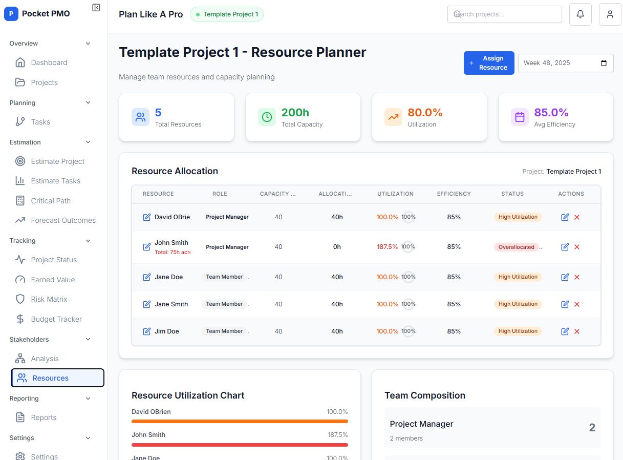 Pocket PMO (Project Management Office) - Screenshot 5 showing product features and functionality