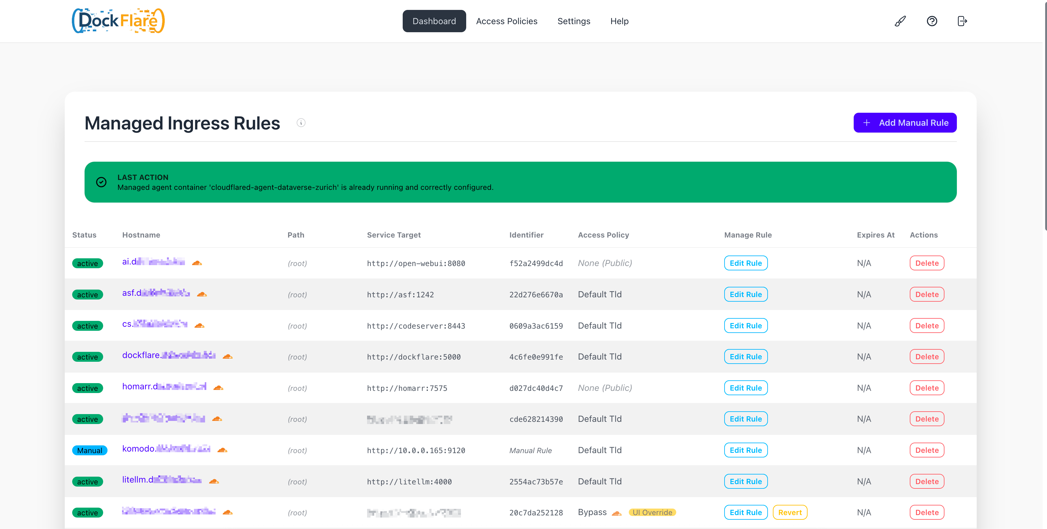 Mídia 1 de Dockflare - Easy Cloudflare Tunnel Manager