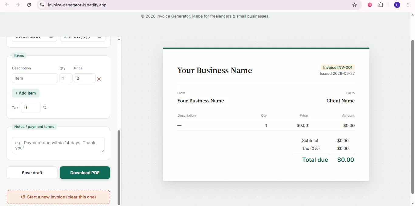 Free Invoice Generator gallery image